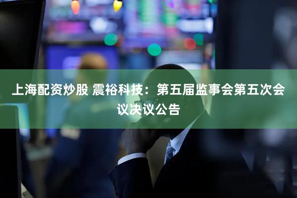 上海配资炒股 震裕科技：第五届监事会第五次会议决议公告